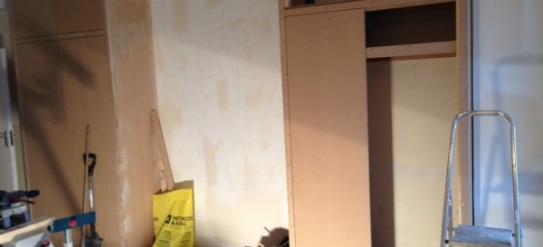 Building the second MDF cupboard in the bedroom