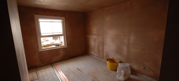 Newly plastered bedroom in the Battersea Loft conversion