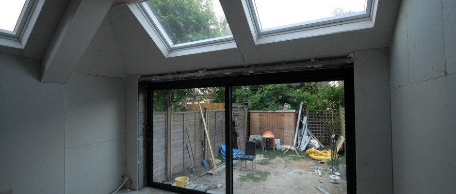 Sliding doors were fitted today (19-5-14) and the plastering started on 20-5-14