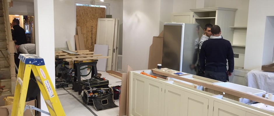 The DeVOL kitchen is nearly complete on the building project in Shepherds Bush