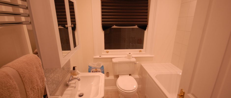 The completed bathroom with its new window