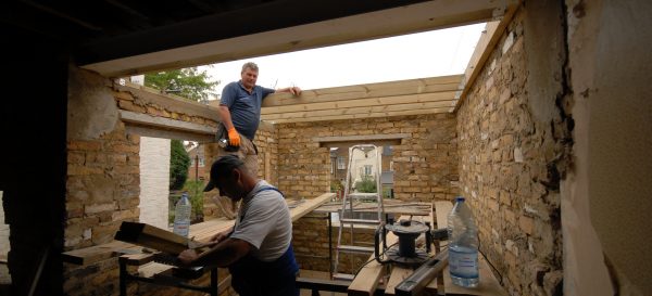 Building the walls for the new bedroom above the rear extension in Earlsfield